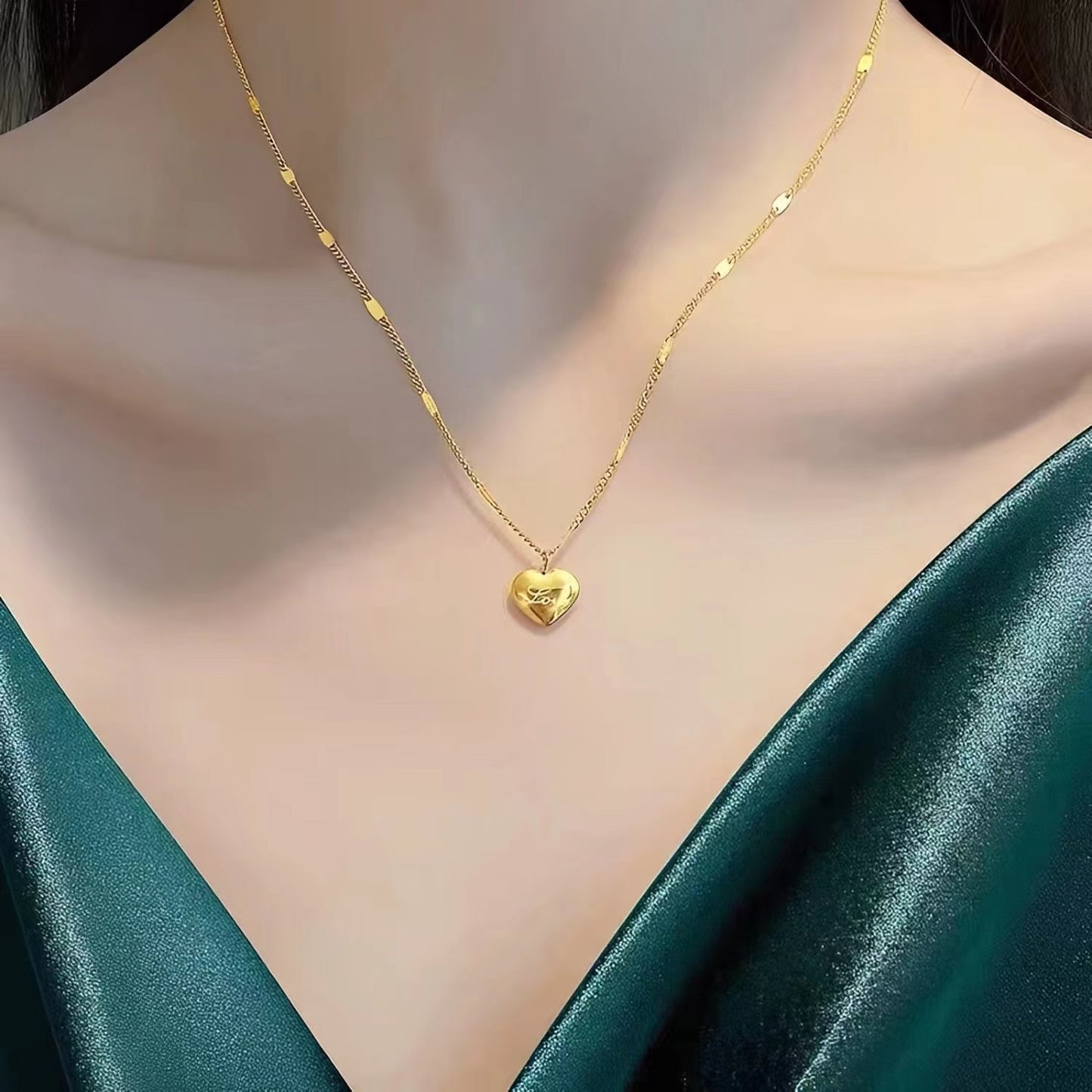 14K Gold Heart Necklaces